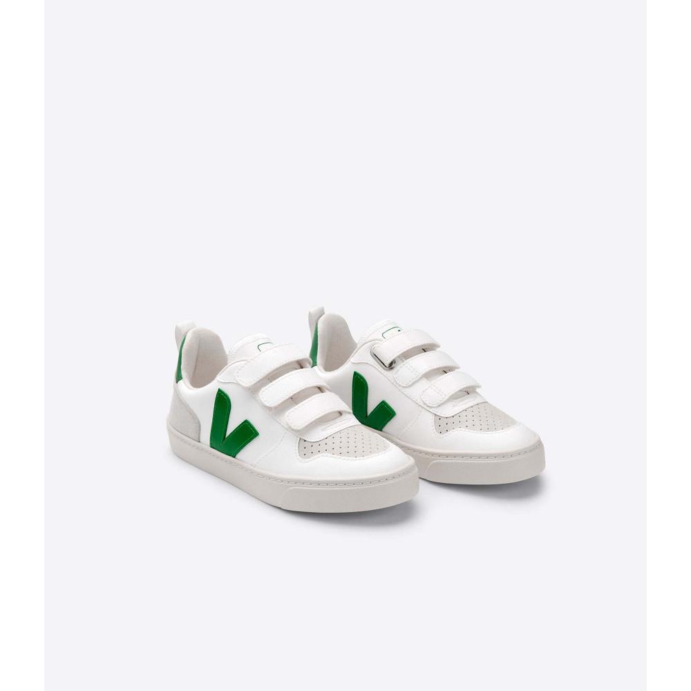 Veja V-10 CWL Cipő Gyerek White/Green | HU 775KOR